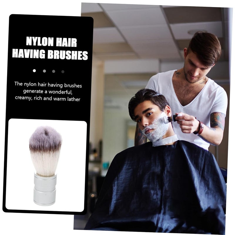 Mens Nylon Shaving Brush For Beard And Face Cleaning With Ergonomic Handle - Image 2